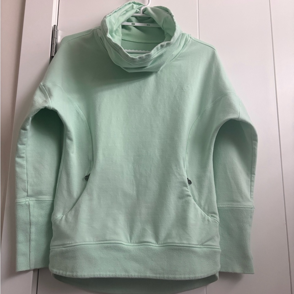 lululemon athletica Light Mint Green Cowl Neck Sweatshirt